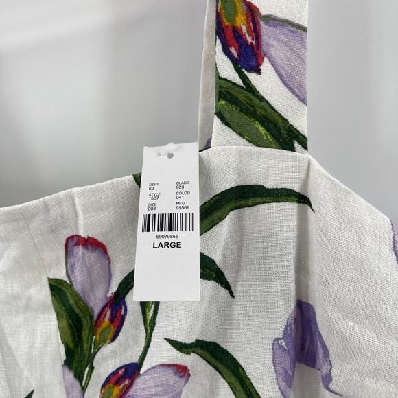 GABRIELLE UNION Balee Tank Size Large Split Hem Linen Blend Floral Summer NWT - Picture 4 of 14